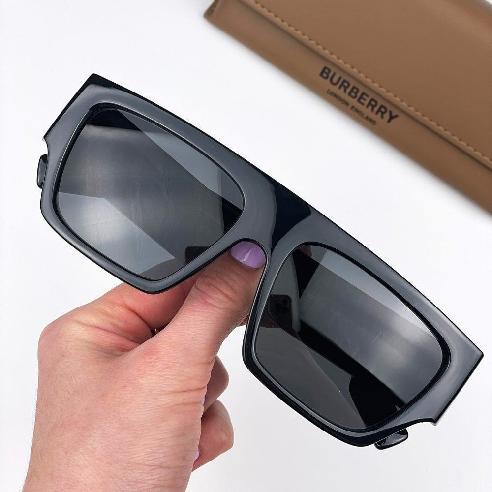 Burberry BE4397U MICAH 300187 Sunglasses Black Dark Grey Square Unisex